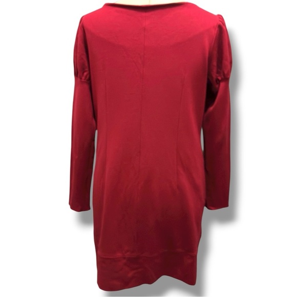 335 Laundry by Design | EUC Wine Scoop Neck Puff Soft Long Sleeve Dress (Size 4) - Picture 7 of 14